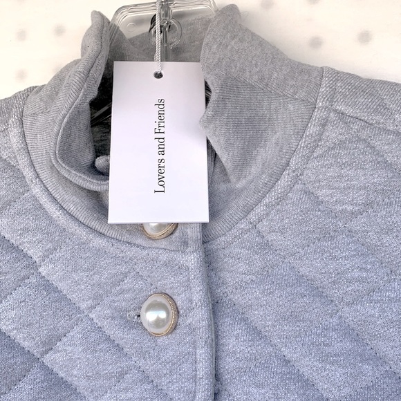 Lovers and Friends Claudia Quilted Jacket in Heather Grey Size S - Picture 6 of 8